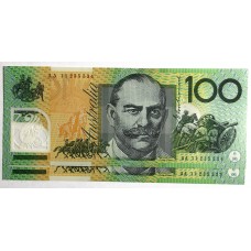 AUSTRALIA 2011 . ONE HUNDRED 100 DOLLAR BANKNOTES . STEVENS/HENRY . CONSECUTIVE PAIR . FIRST PREFIX AA11